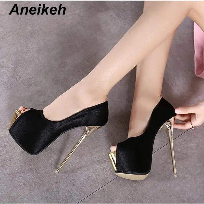 16CM High Heels Women Pumps Stiletto Thin HeelOpen Toe High Heels Shoes