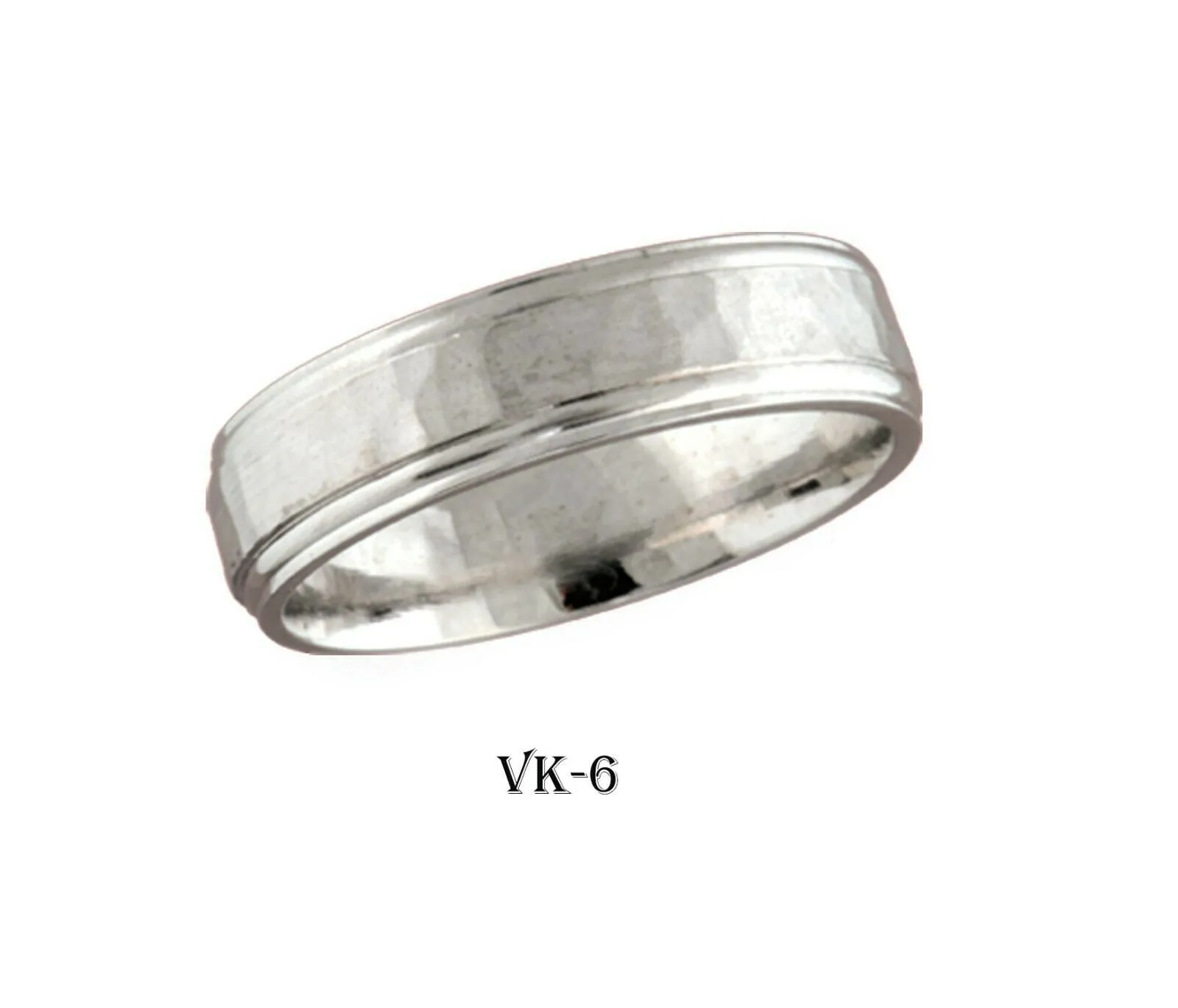 18k Solid Gold Elegant Ladies Modern Matte Finish Flat Band 6MM Ring VK6v