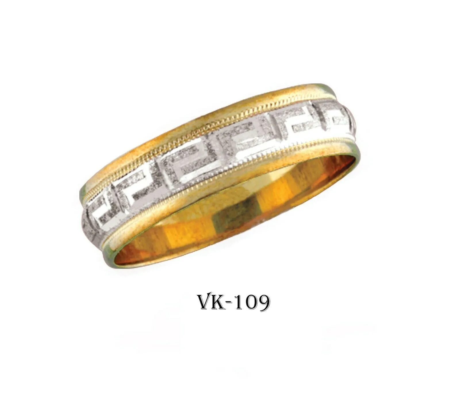 18k Solid Gold Elegant Ladies Modern Traditional Flat Band 6MM Ring VK109v