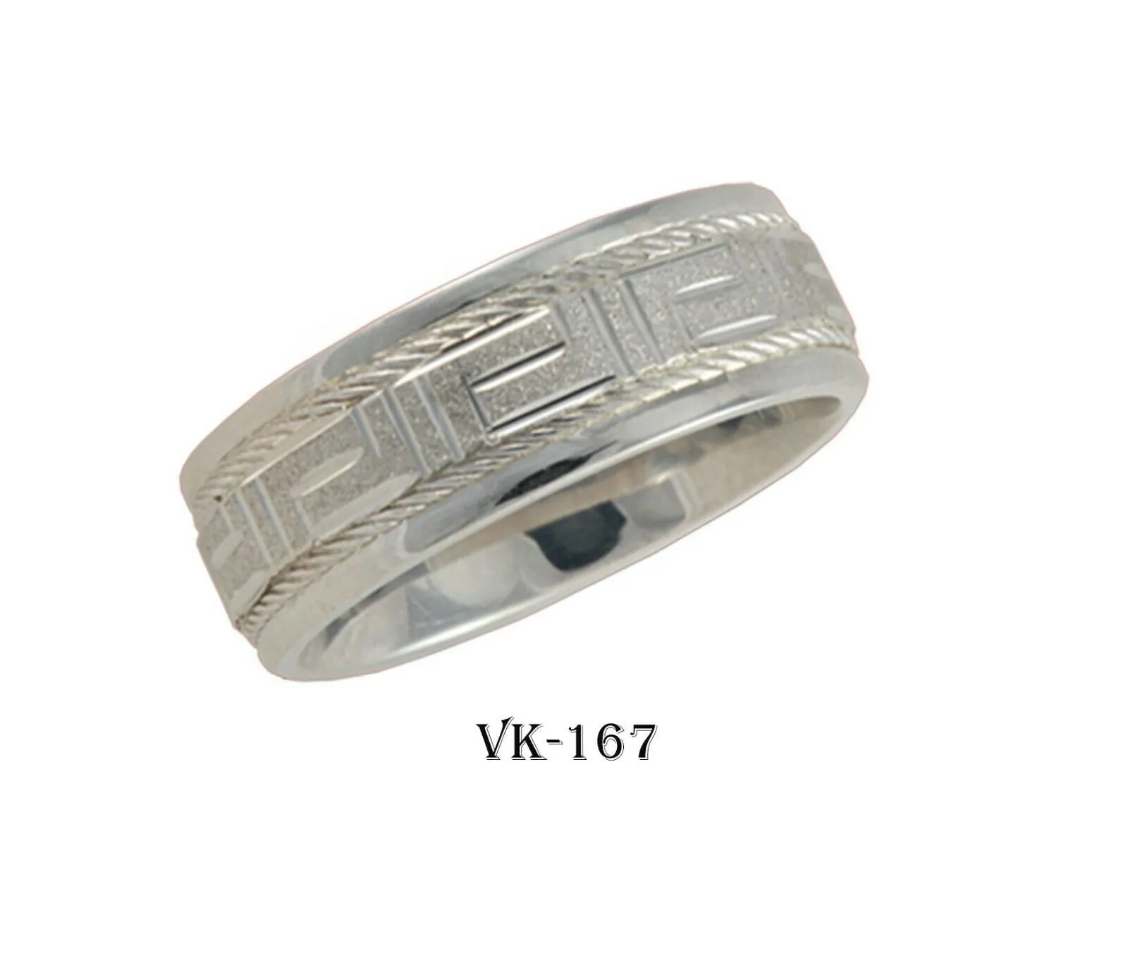 18k Solid Gold Elegant Ladies Modern Traditional Flat Band 8MM Ring VK167v