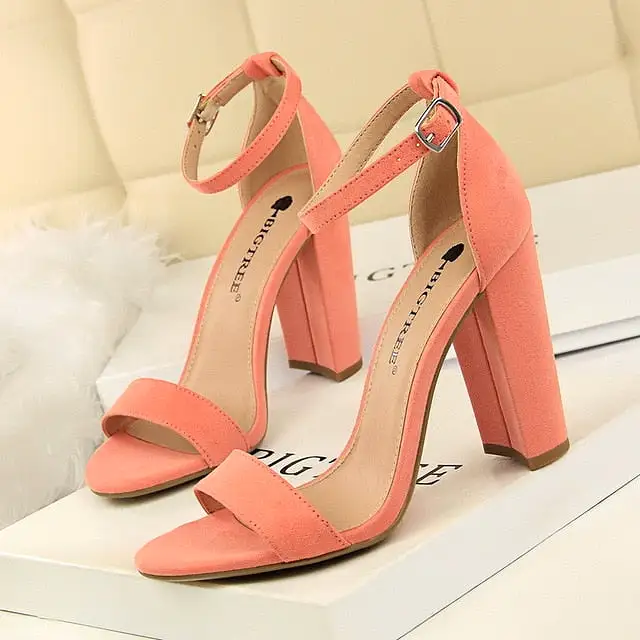 2023 Sexy High Heels New Women Pumps Comfort Women Shoes Block Heels Ladies Shoes Buckle Women Heels Female Shoes Women Sandals