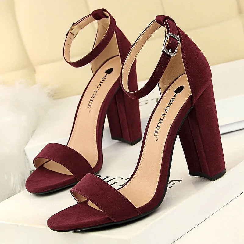 2023 Sexy High Heels New Women Pumps Comfort Women Shoes Block Heels Ladies Shoes Buckle Women Heels Female Shoes Women Sandals