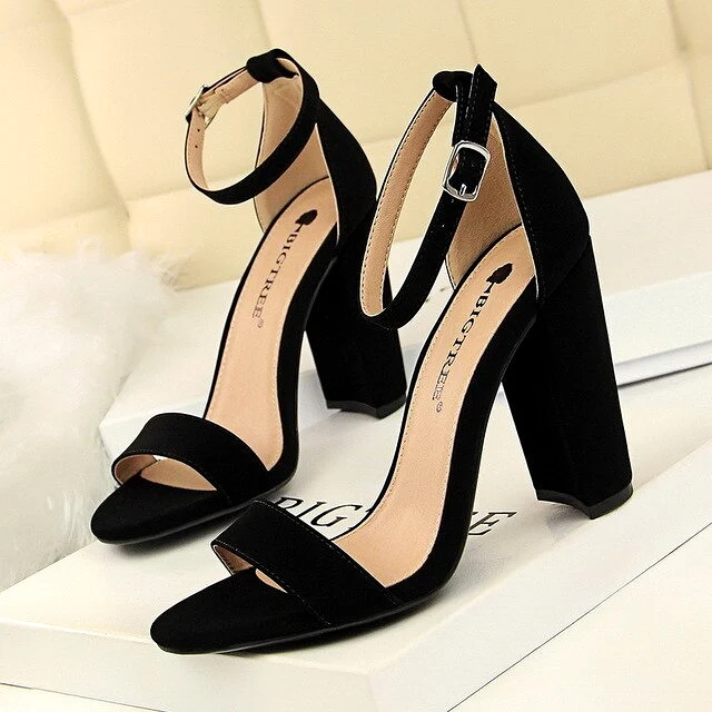 2023 Sexy High Heels New Women Pumps Comfort Women Shoes Block Heels Ladies Shoes Buckle Women Heels Female Shoes Women Sandals