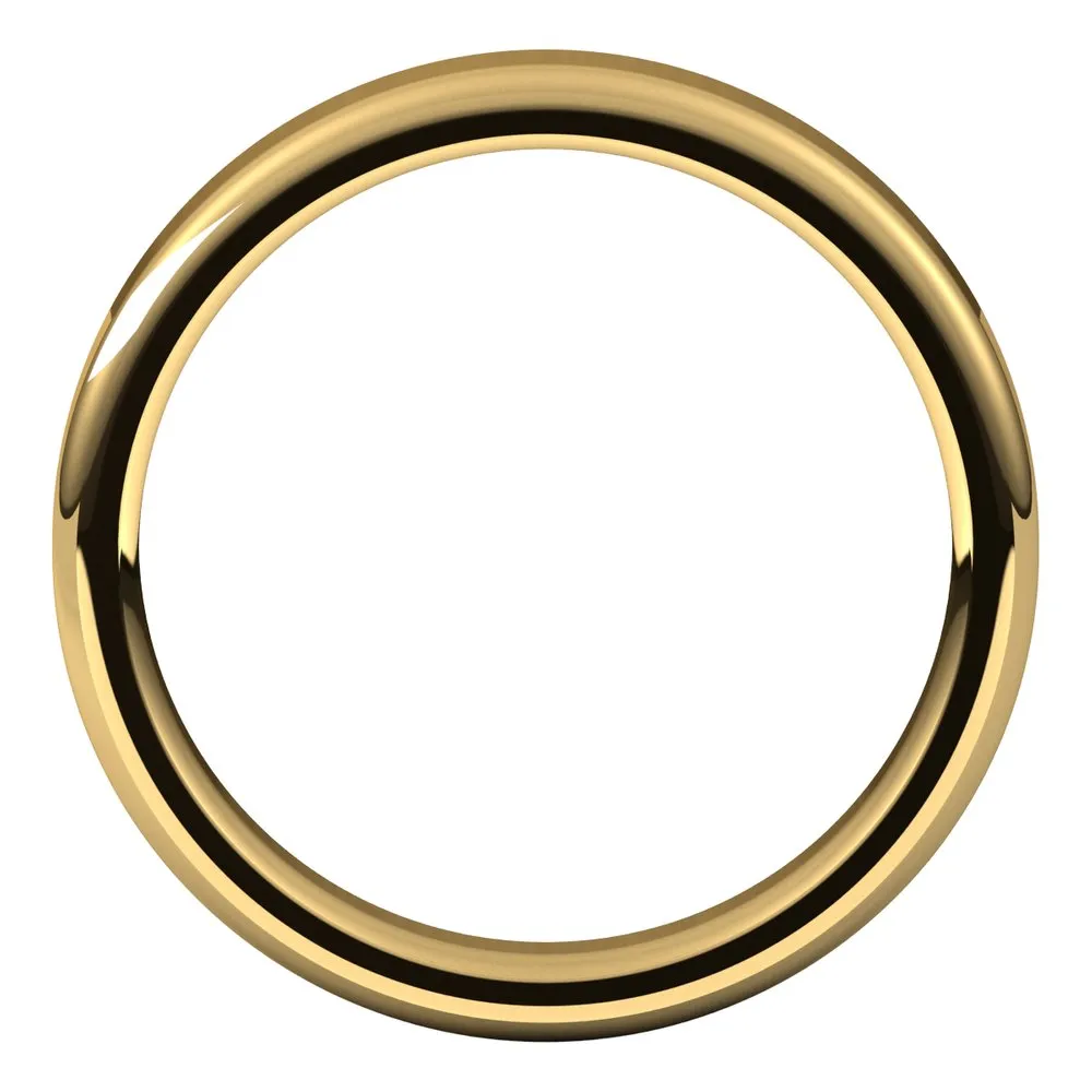 4mm 10K Yellow Gold Polished Round Edge Comfort Fit Flat Band