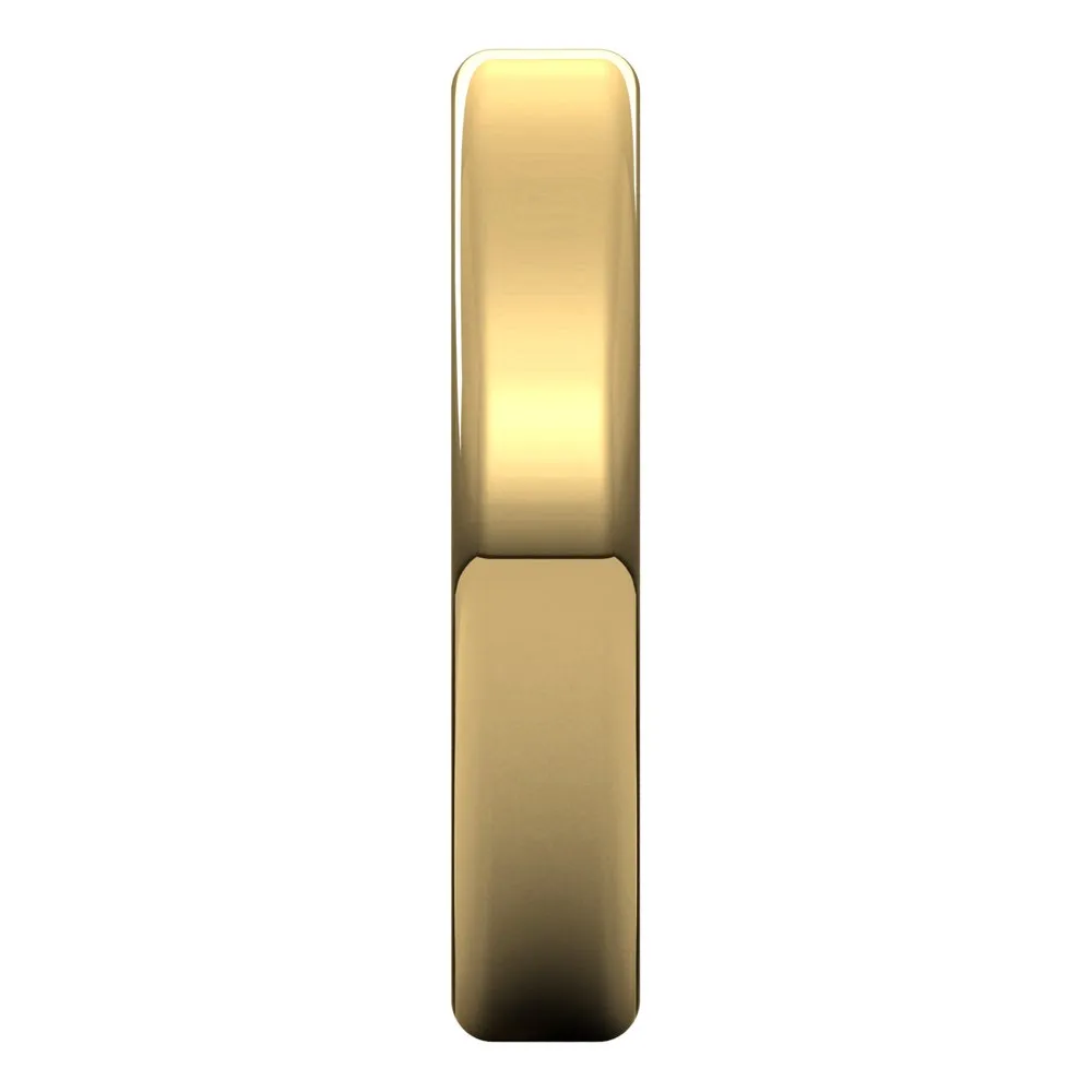 4mm 10K Yellow Gold Polished Round Edge Comfort Fit Flat Band