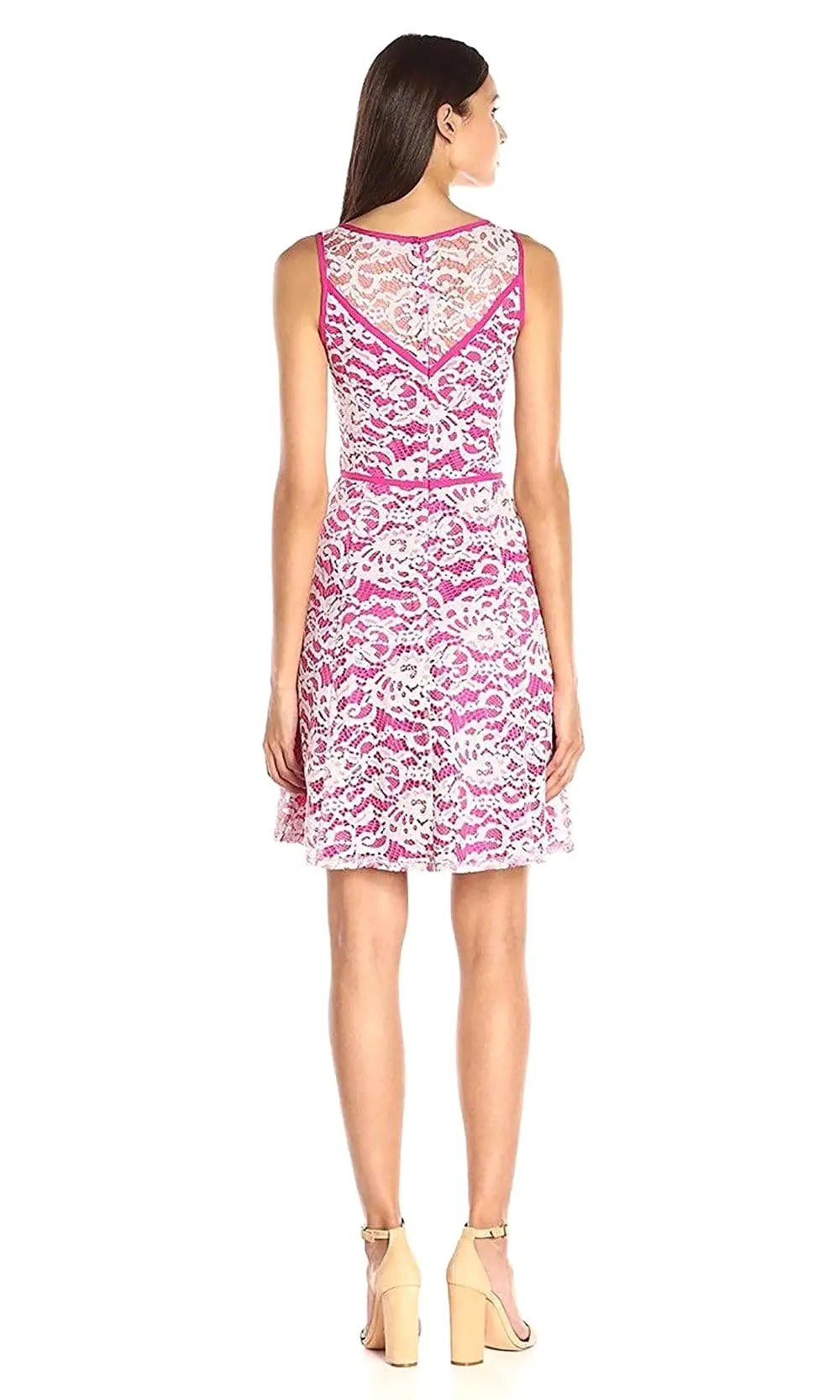 Adrianna Papell - 12253970 Floral Bateau Neck A-Line Dress