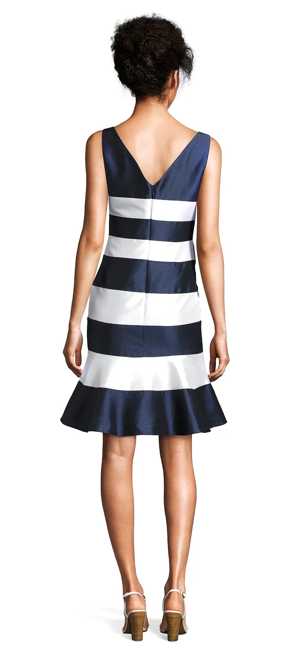 Adrianna Papell - AP1E201573 Stripe Patterned Short Dress