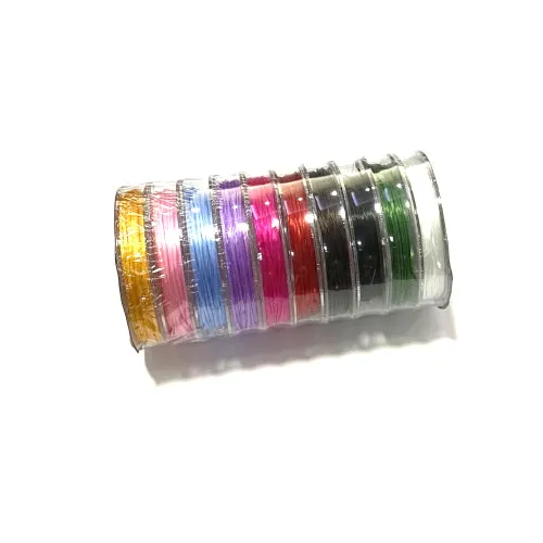 Beading Thread, Flat, Beading Elastic, Stretchy, Crystal Tec, Assorted Colors, 0.8mm