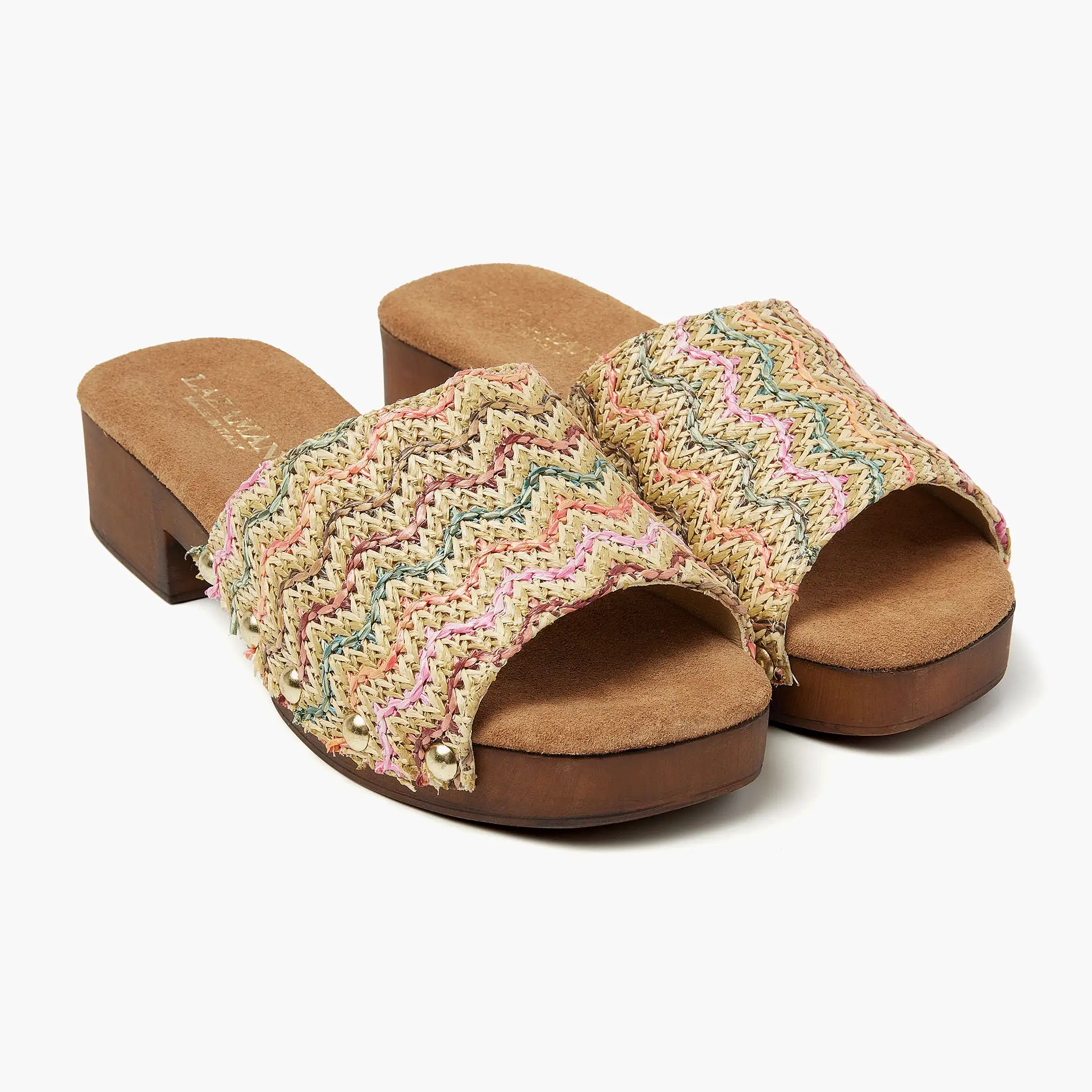 Bella Raffia Dames Clogs Multi