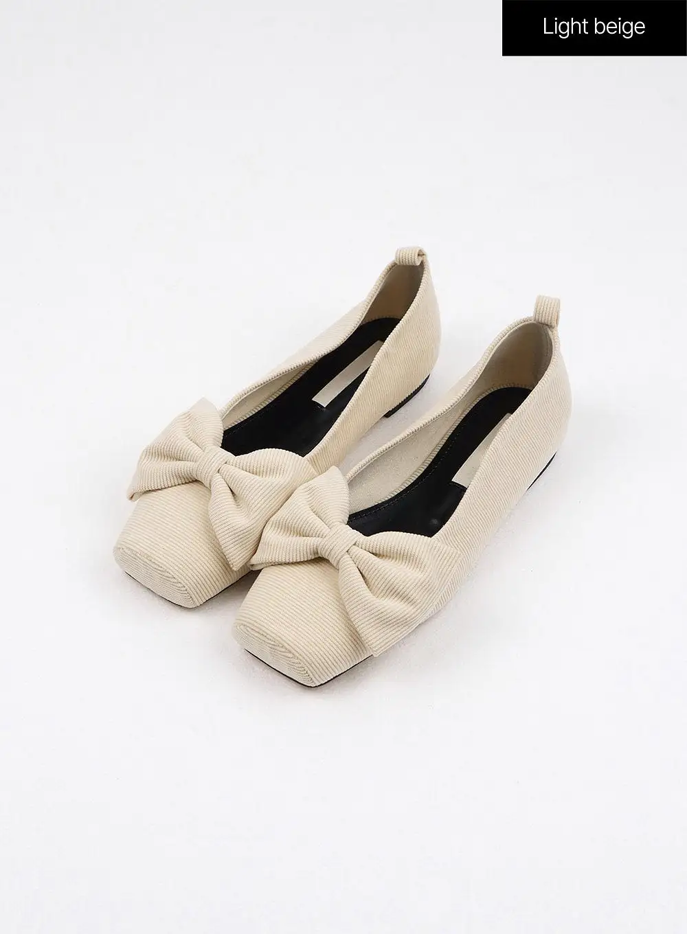 Big Bow Square Toe Flats OJ405