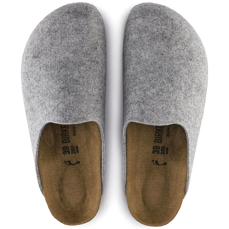 Birkenstock Amsterdam Felt Light Grey Clogs