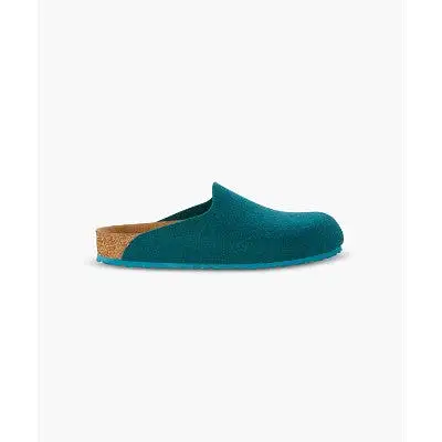 Birkenstock Amsterdam Wool Felt Petrol Clogs