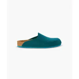 Birkenstock Amsterdam Wool Felt Petrol Clogs