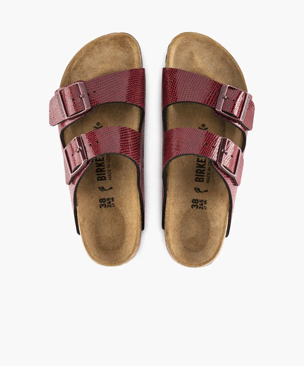 Birkenstock Arizona Birko-Flor Magical Metallic Maroon Sandals