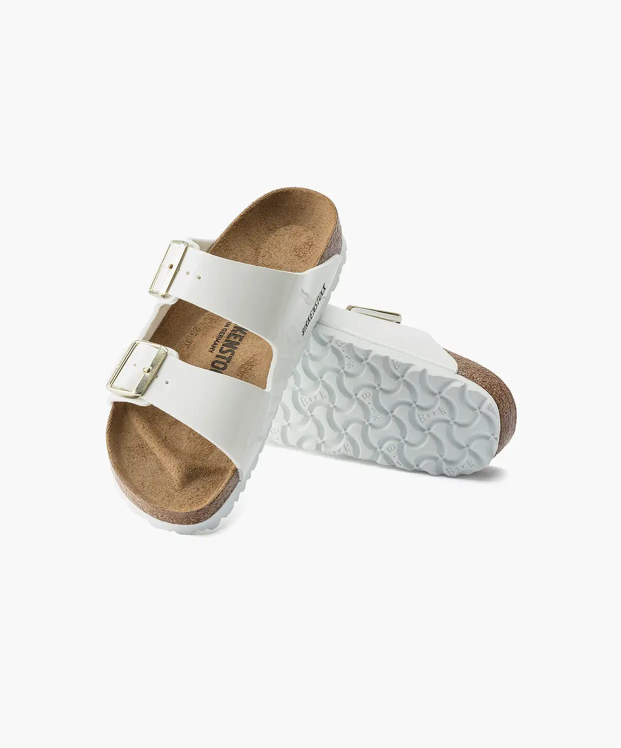 Birkenstock Arizona Birko-Flor White Patent Sandals