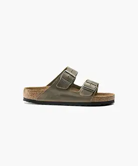 Birkenstock Arizona Oiled Leather Faded Khaki Soft Footbed Sandals