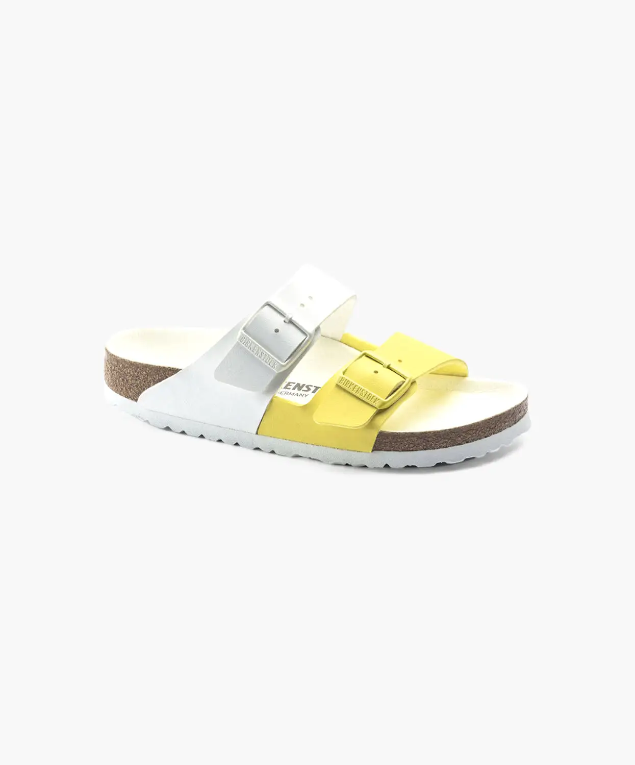 Birkenstock Arizona Split Birko-Flor White/Sour Lime Sandals