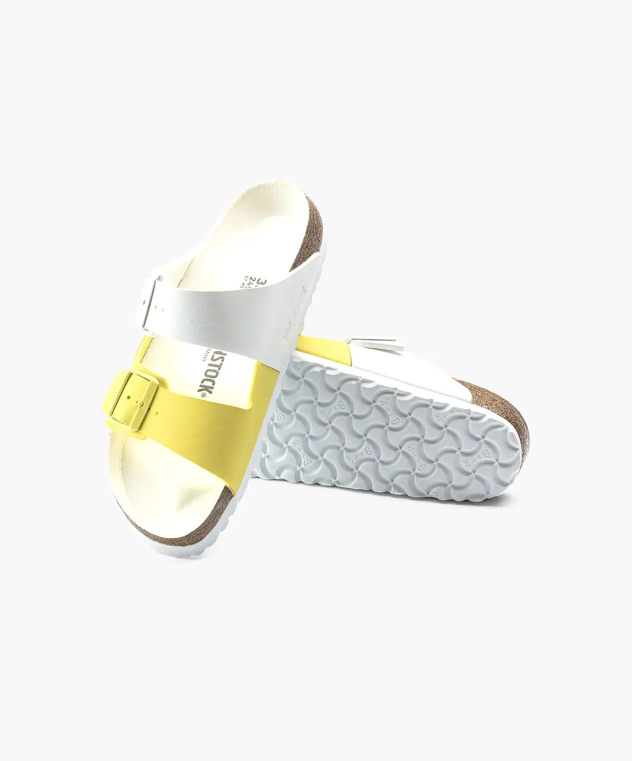 Birkenstock Arizona Split Birko-Flor White/Sour Lime Sandals