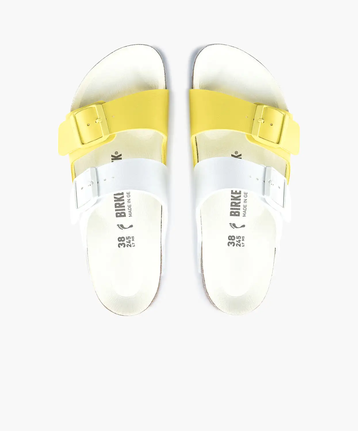 Birkenstock Arizona Split Birko-Flor White/Sour Lime Sandals