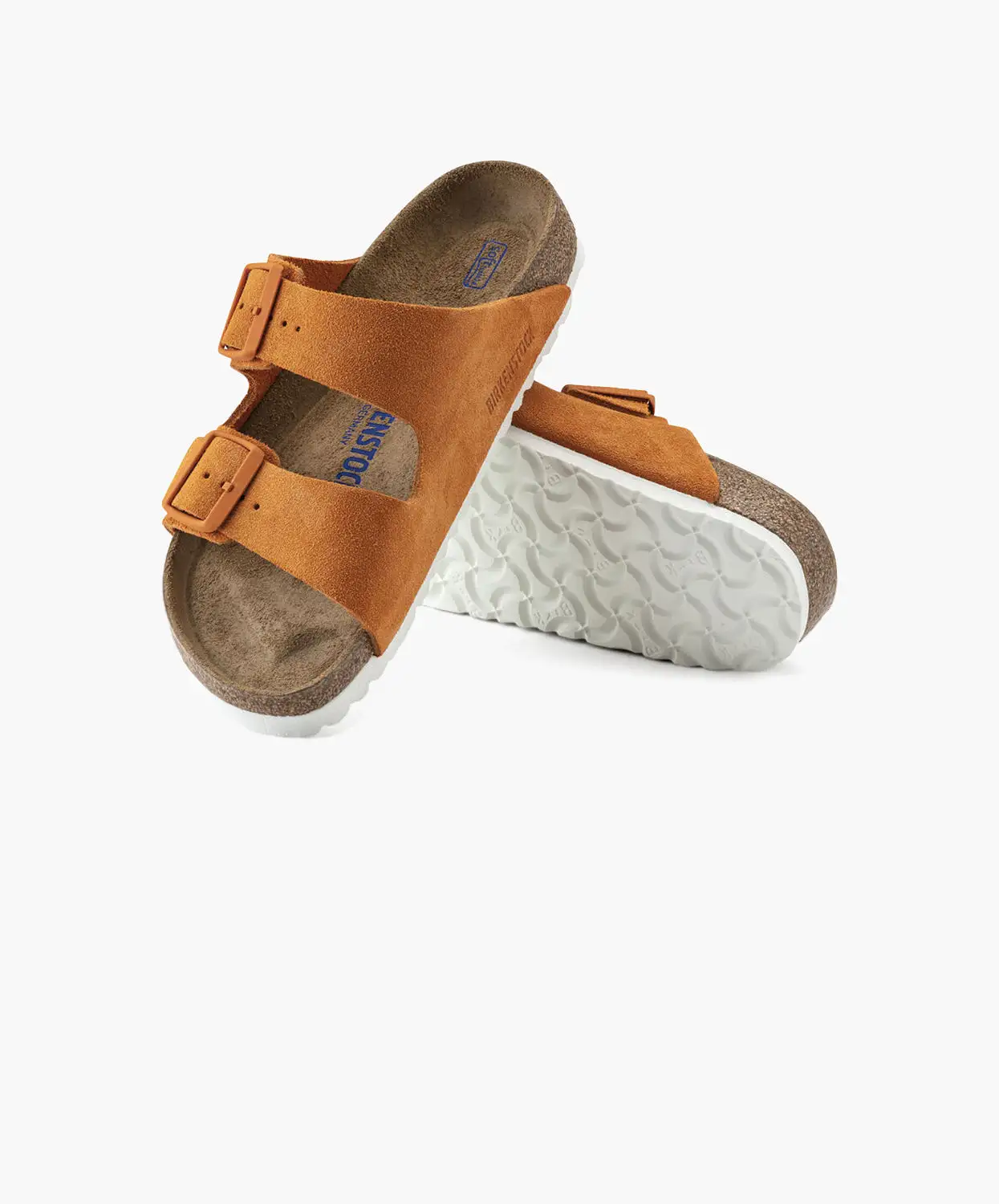 Birkenstock Arizona Suede Leather Russet Orange Soft Footbed Sandals