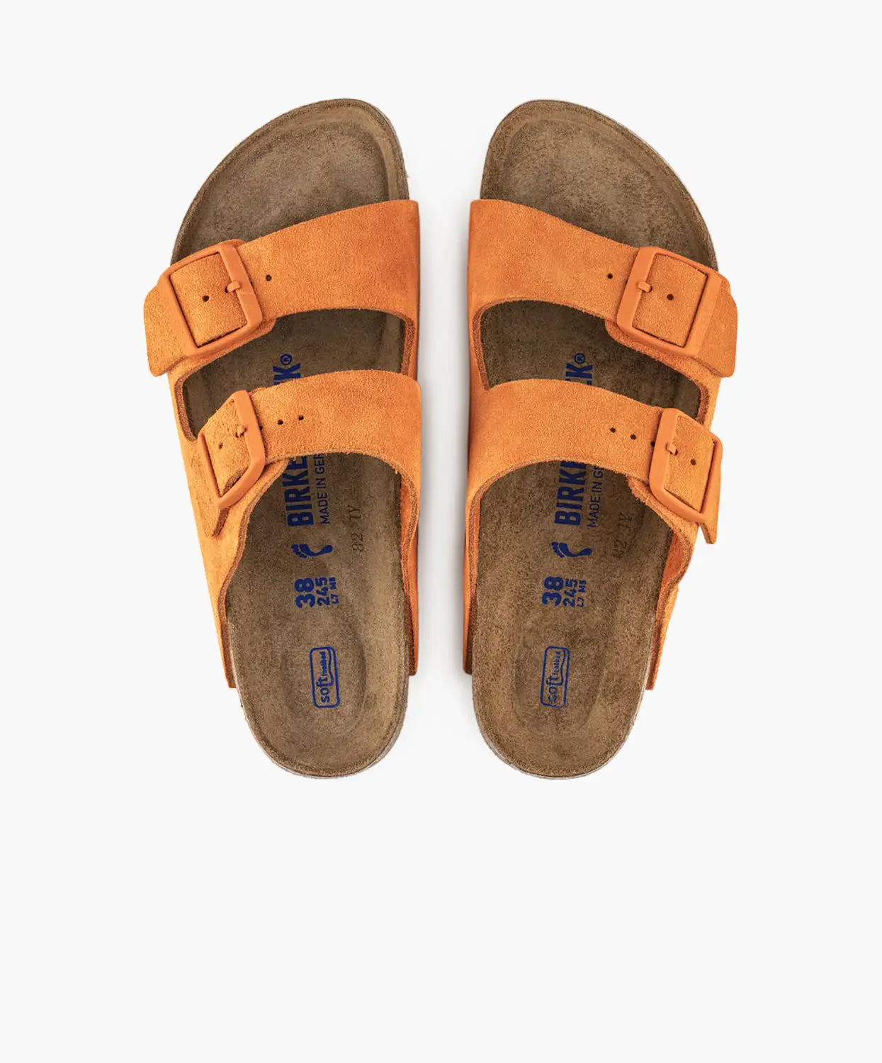 Birkenstock Arizona Suede Leather Russet Orange Soft Footbed Sandals