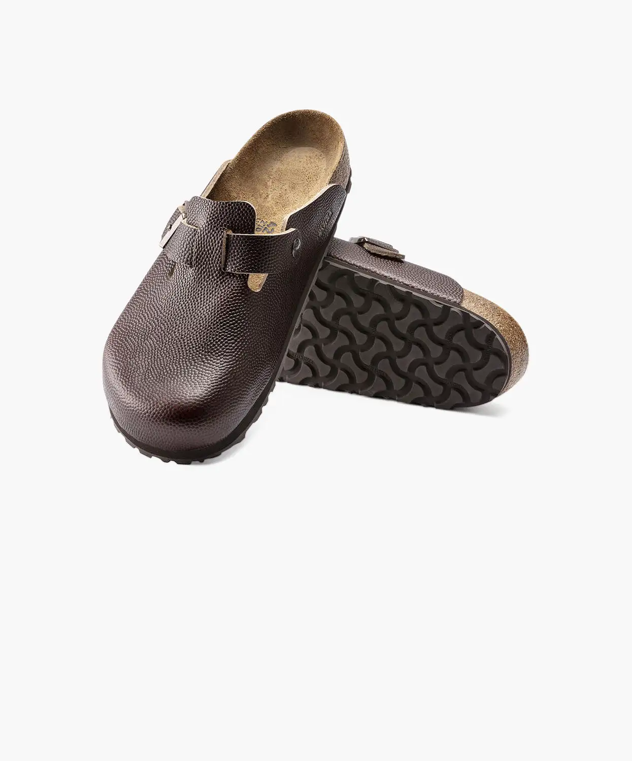 Birkenstock Boston Embossed Natural Leather Horween Roast Clogs