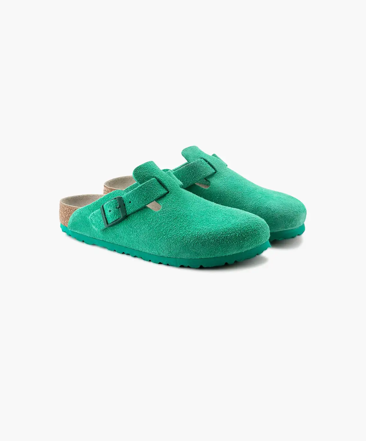 Birkenstock Boston Suede Leather Bold Green Clogs