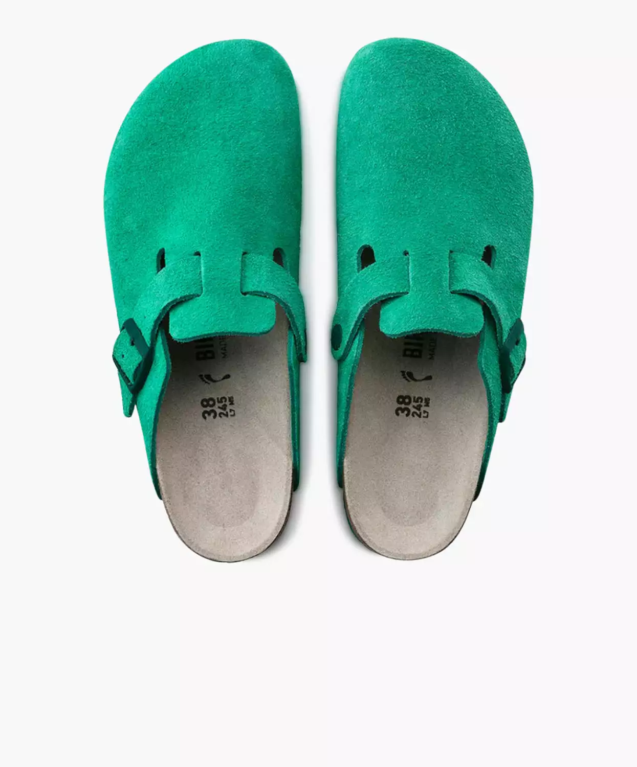 Birkenstock Boston Suede Leather Bold Green Clogs