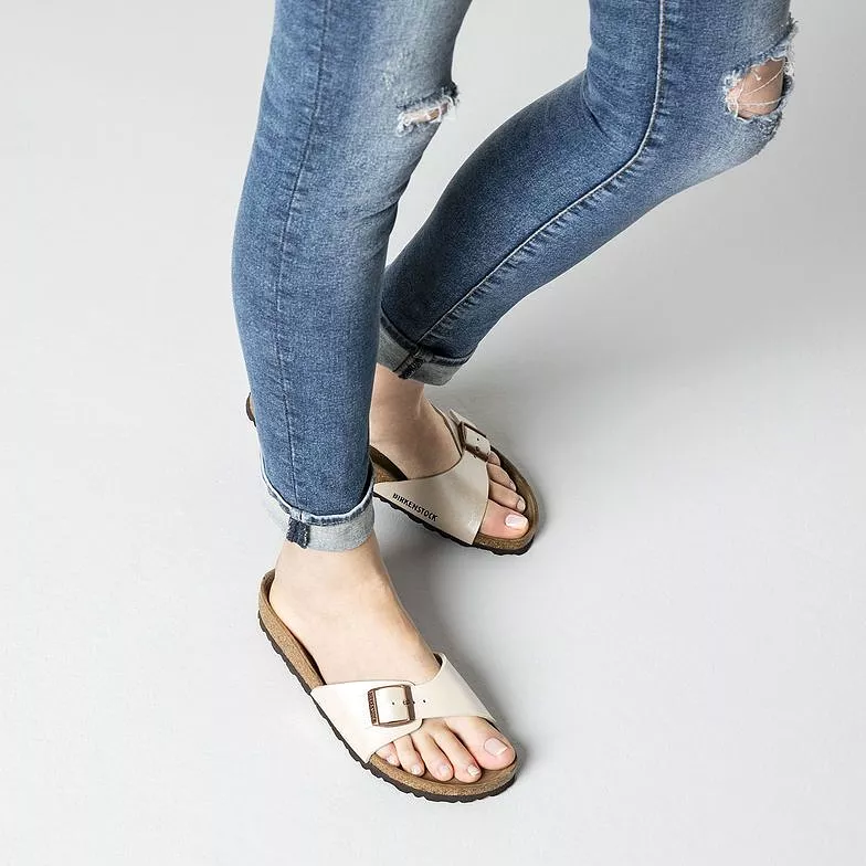 Birkenstock Madrid Birko-Flor Graceful Pearl White Sandals