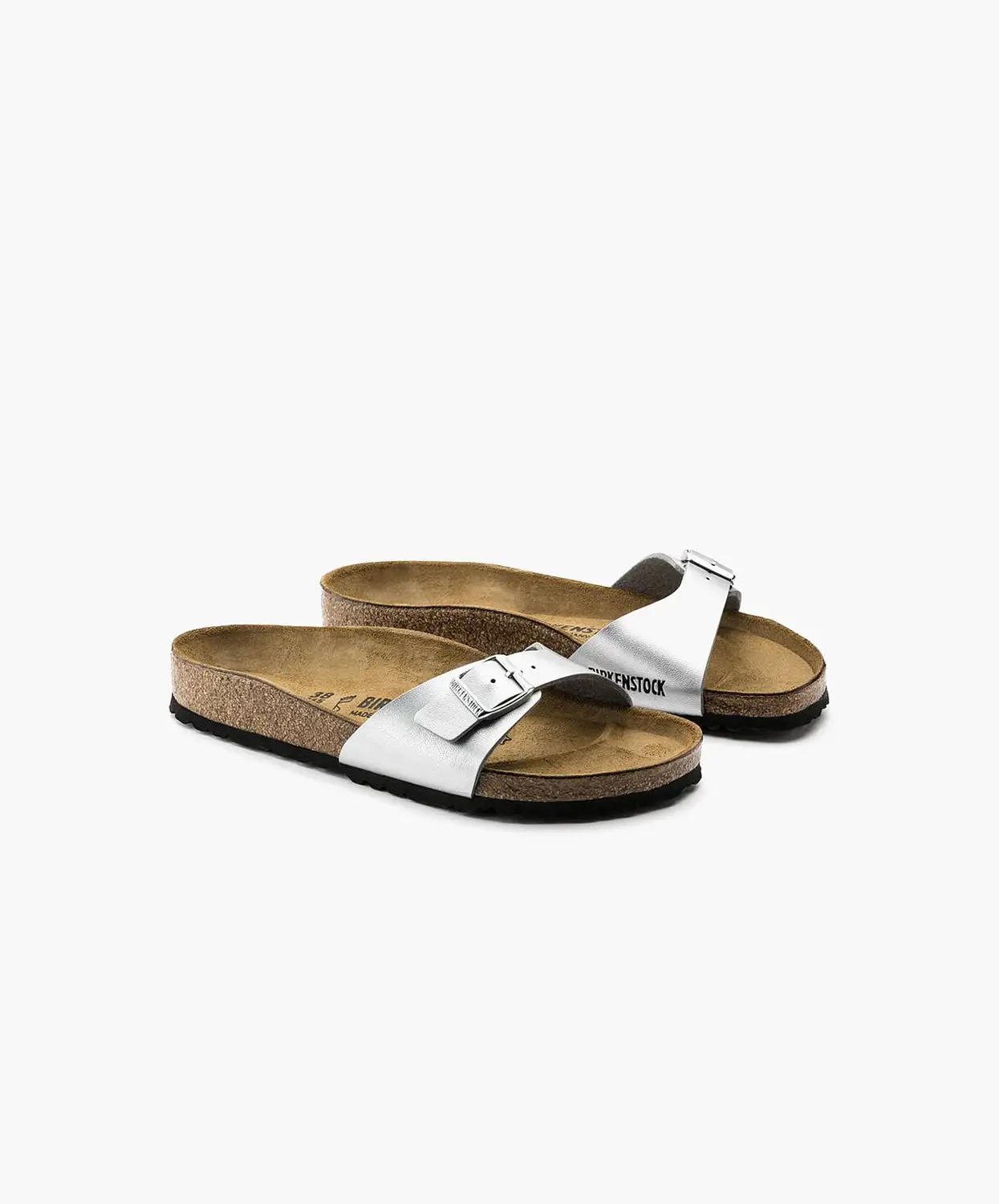 Birkenstock Madrid Birko-Flor Silver Sandals