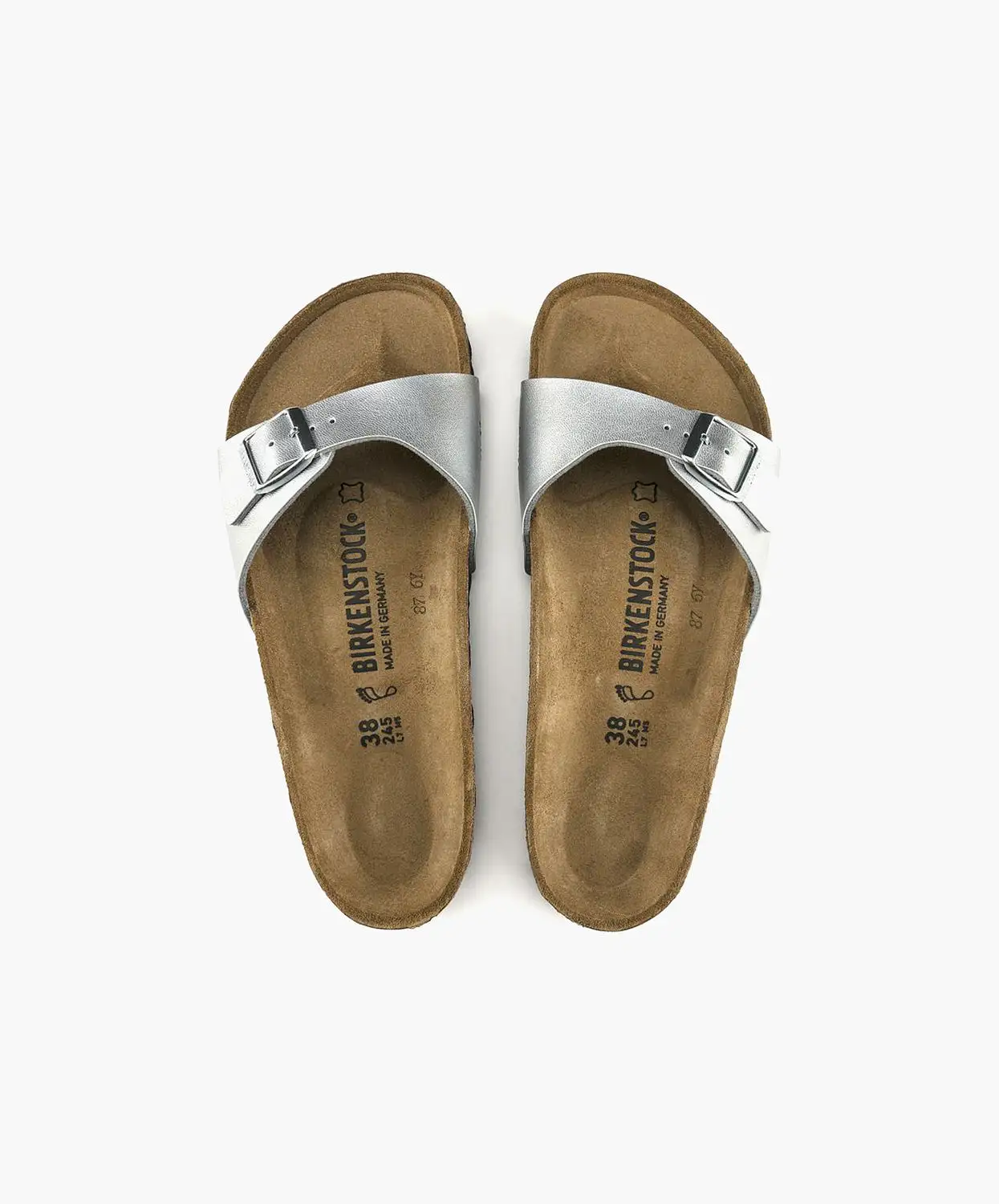 Birkenstock Madrid Birko-Flor Silver Sandals