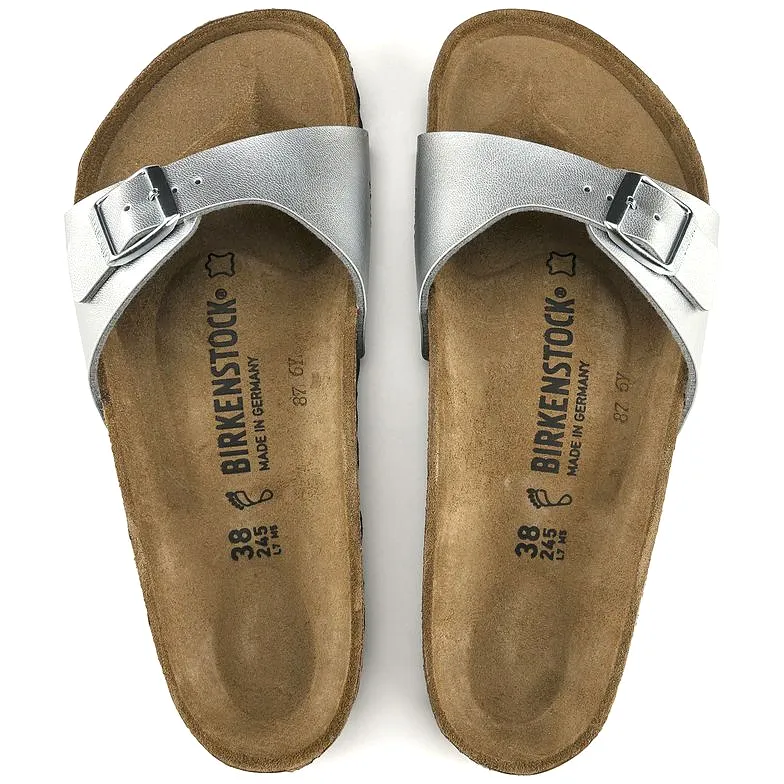 Birkenstock Madrid Birko-Flor Silver Sandals