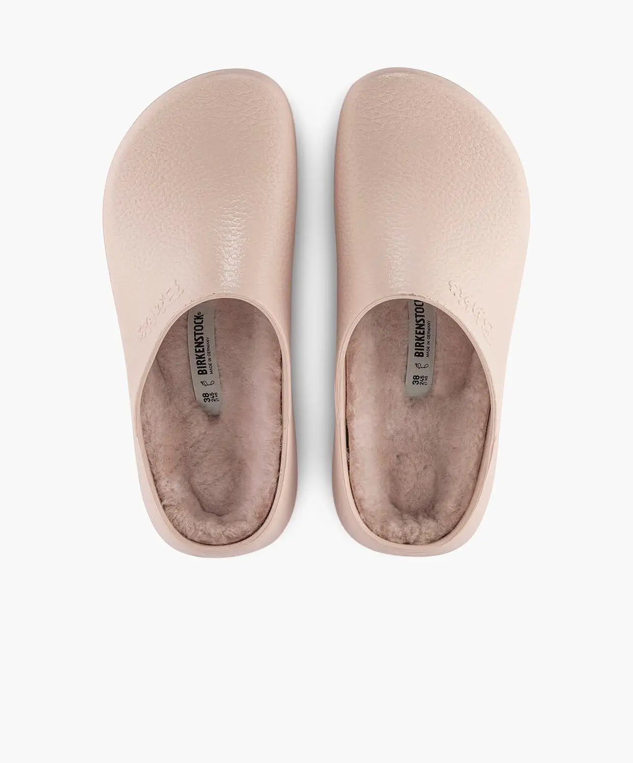 Birkenstock Super Birki PU/Shearling Light Rose Clogs