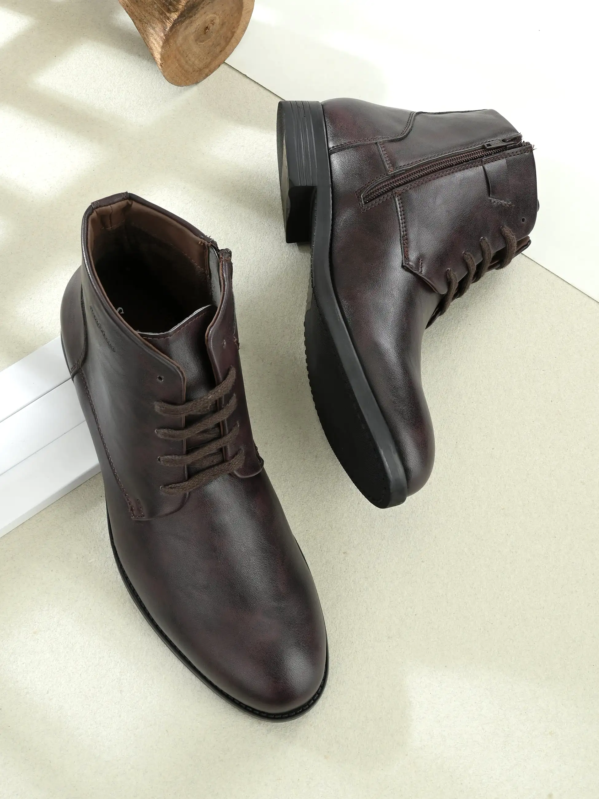 Conor Cherry Lace-Up Boots