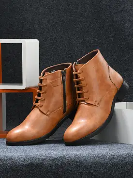 Conor Tan Lace-Up Boots