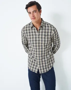 Men's Marl Brushed Fleece Check Shirt from Crew Clothing Company