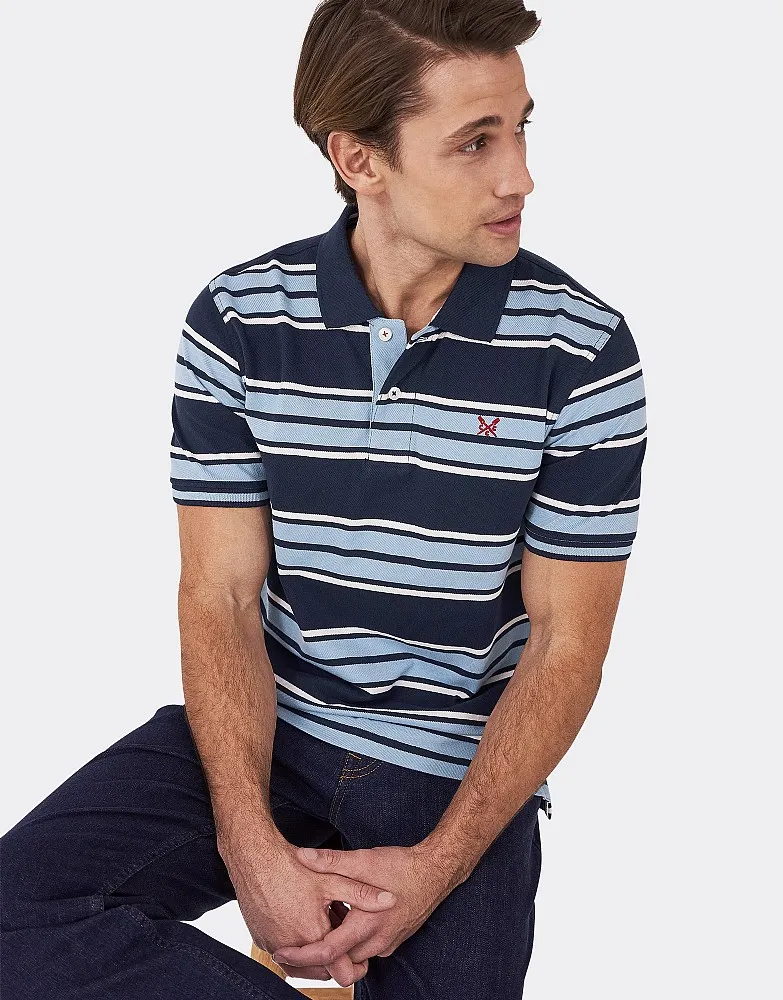 Men's Pierhead Stripe Polo Shirt from Crew Clothing Company