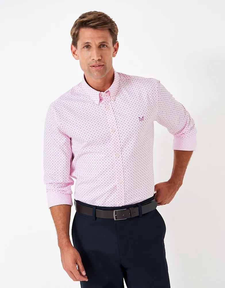 Men's Stretch Print Shirt from Crew Clothing Company - Pink