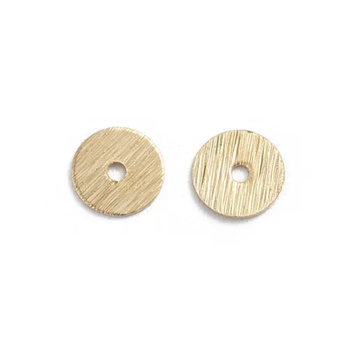 Metal Spacer Beads, Heishi Beads, Flat, Round, Disc, Gold Plated, Brass, 6mm