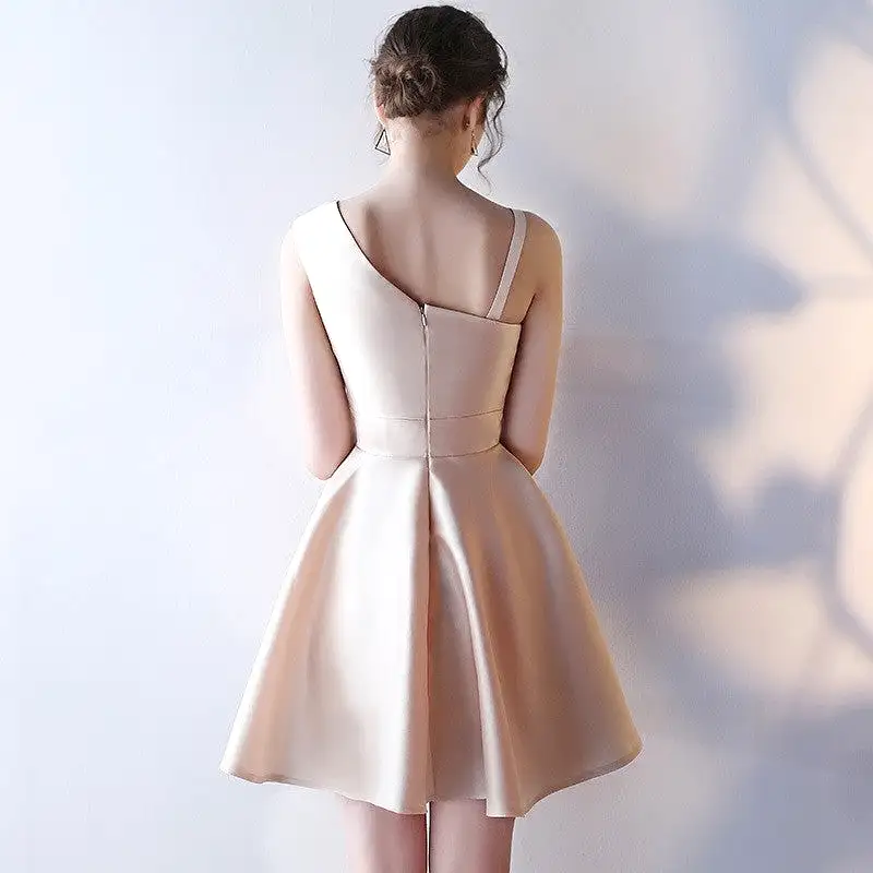 One Shoulder Sleeveless A Line Short Homecoming Dresses Sweet 16 Cocktail Dresses