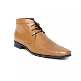 San Frissco Tan Formal Boots For Men