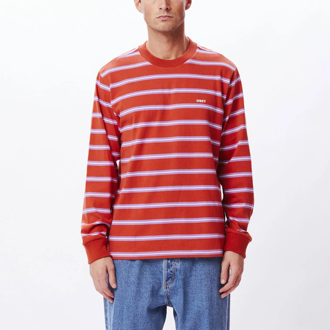 Skip Stripe Long Sleeve T-Shirt | Obey Clothing UK