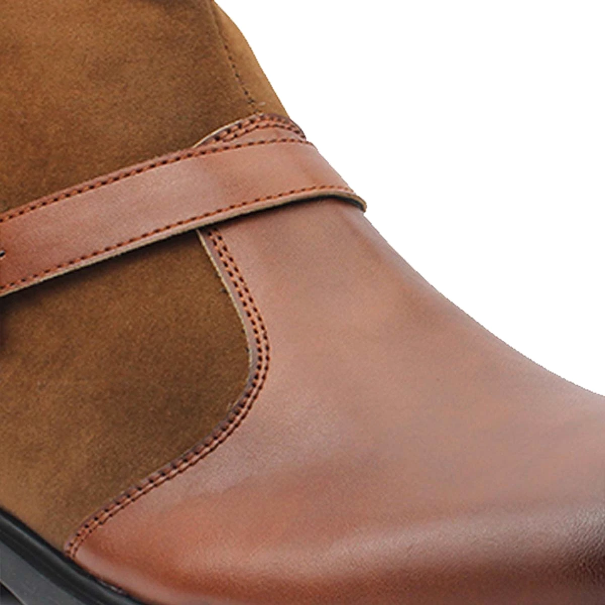 Tan Strap Monk Boots