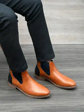 Theory Tan Chelsea Boots