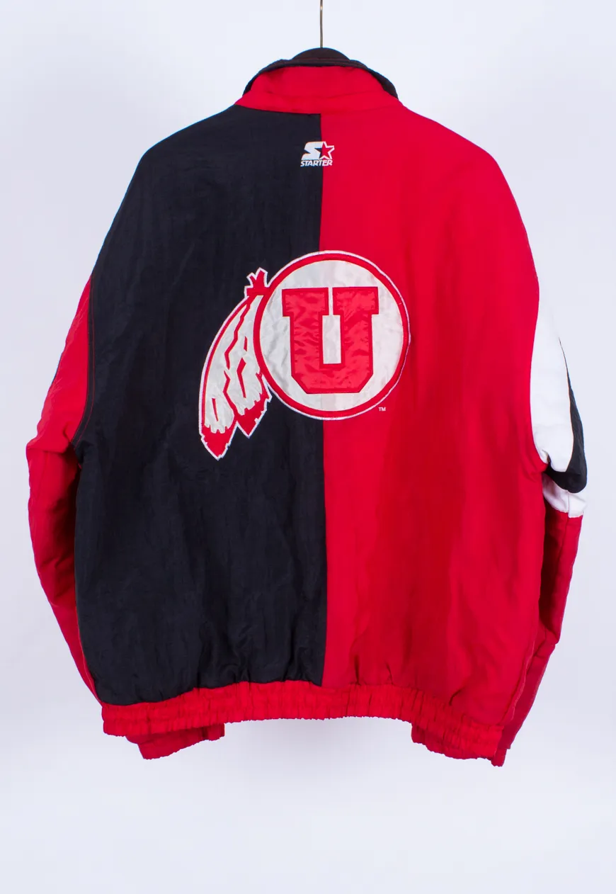 Vintage 90s Starter Padded Jacket University of Utah | Retro Clothing UK