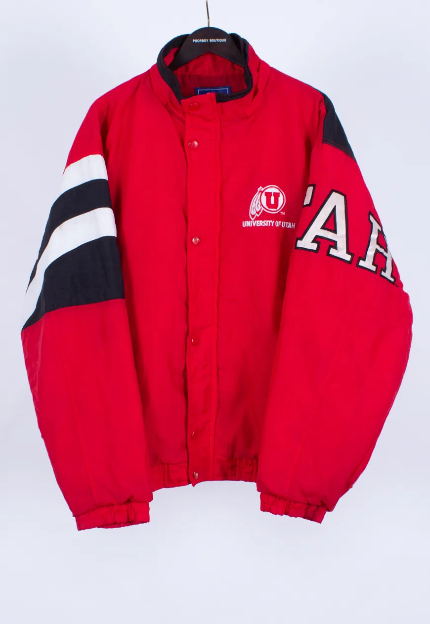 Vintage 90s Starter Padded Jacket University of Utah | Retro Clothing UK