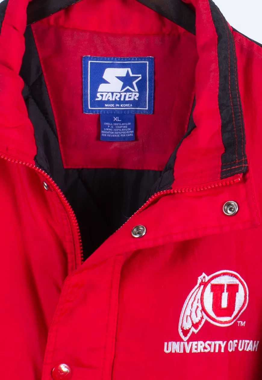 Vintage 90s Starter Padded Jacket University of Utah | Retro Clothing UK