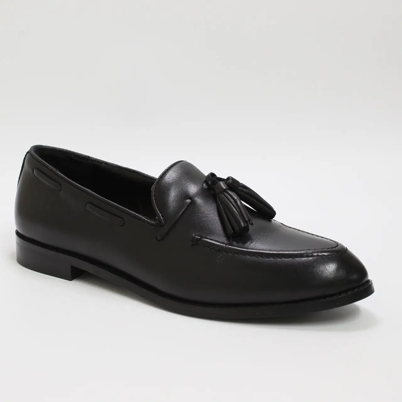 Womens Office Forrest Tassel Loafers Black Leather